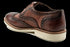 Zapatillas de vestir Oxford de cuero de plena flor en color marrón y con punta de ala para hombre